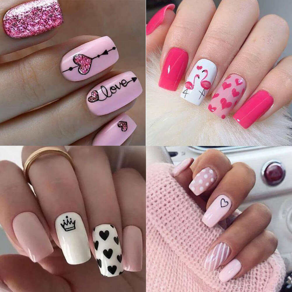 ایده طراحی ناخن برای ولنتاین