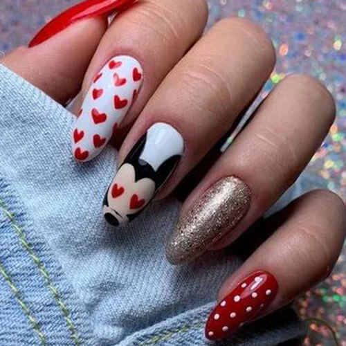 ایده طراحی ناخن برای ولنتاین