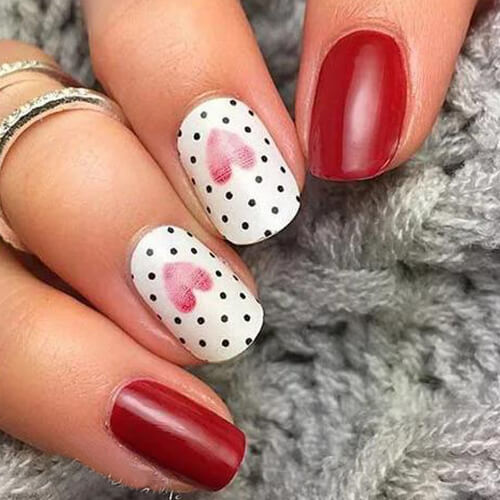 ایده طراحی ناخن برای ولنتاین