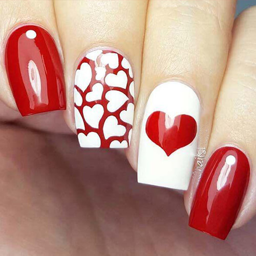 ایده طراحی ناخن برای ولنتاین