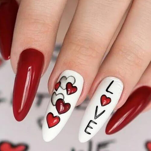 ایده طراحی ناخن برای ولنتاین