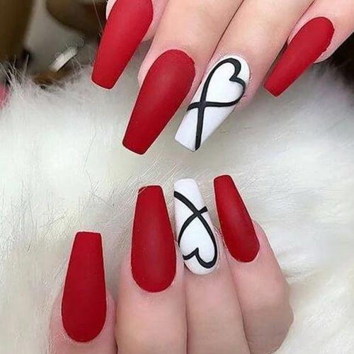 ایده طراحی ناخن برای ولنتاین